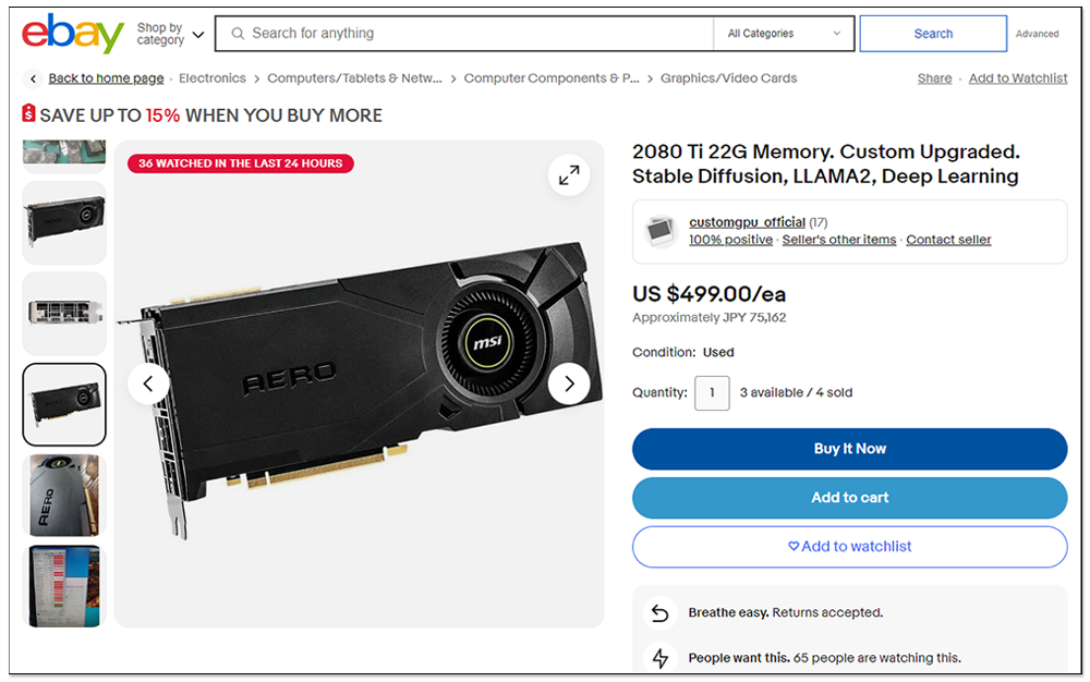 國外有人出售搭載 22GB 的 RTX 2080 Ti 顯卡 ,VRAM 整整提升一倍,專為 AI 市場設計 - 電腦王阿達 國外有人出售搭載 22GB 的 RTX 2080 Ti 顯卡 ,VRAM 整整提升一倍,專為 AI 市場設計 - 電腦王阿達