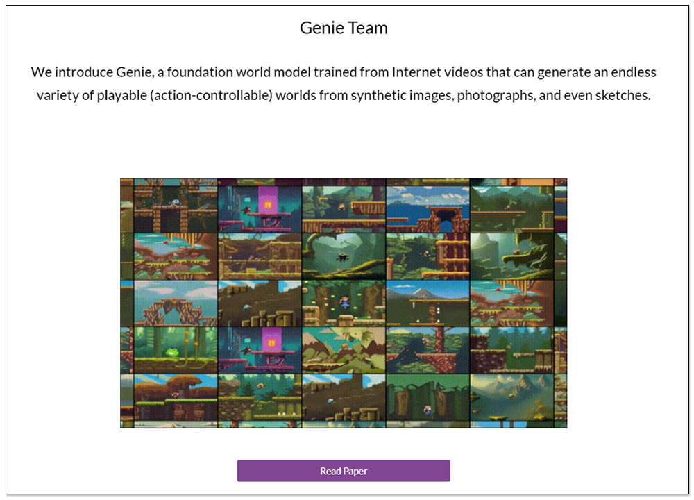 Google DeepMind 推出 Genie,給草圖圖片就能生成 AI 遊戲世界 - 電腦王阿達 Google DeepMind 推出 Genie,給草圖圖片就能生成 AI 遊戲世界 - 電腦王阿達