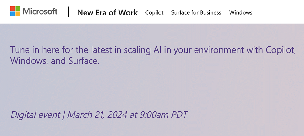 微軟最新 Surface 與 Copilot AI 將於 3/21 帶來新工作時代 - 電腦王阿達