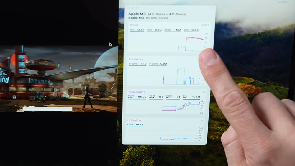 M3 MacBook Air 壓力測試出現 114 度的超高溫度,有明顯的熱節流狀況 - 電腦王阿達 M3 MacBook Air 壓力測試出現 114 度的超高溫度,有明顯的熱節流狀況 - 電腦王阿達