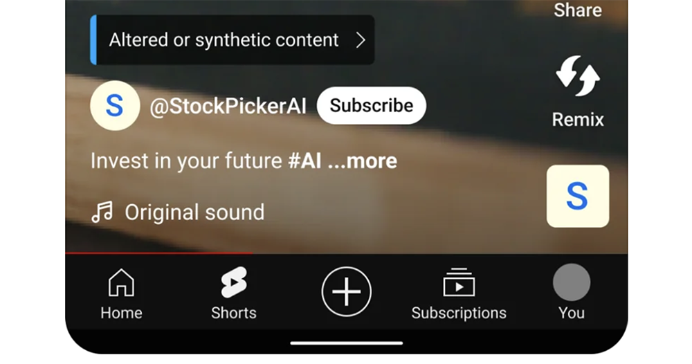 YouTube 禁用 AI 生成影片
