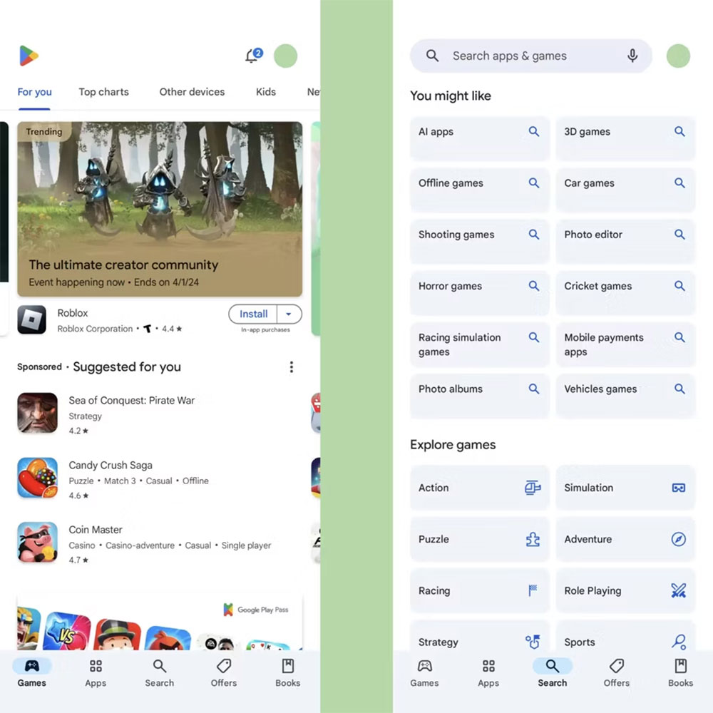 Google Play 商店新介面，搜尋將自成一頁 - 電腦王阿達