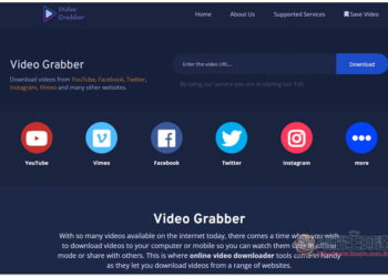 Video Grabber 網路影片下載免費工具，支援FB、TikTok 等十幾個網站