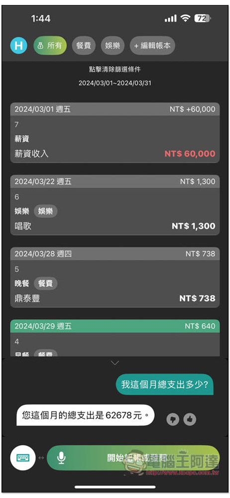 「說說記帳」超好用 AI 語音記帳 App,用說的就能記錄支出、收入、獲得統計報告 - 電腦王阿達 「說說記帳」超好用 AI 語音記帳 App,用說的就能記錄支出、收入、獲得統計報告 - 電腦王阿達