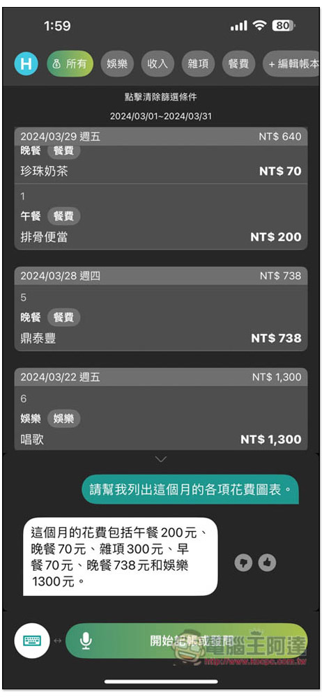 「說說記帳」超好用 AI 語音記帳 App,用說的就能記錄支出、收入、獲得統計報告 - 電腦王阿達 「說說記帳」超好用 AI 語音記帳 App,用說的就能記錄支出、收入、獲得統計報告 - 電腦王阿達