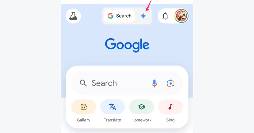 Google app 內建 Gemini AI 快速切換介面 Google app 內建 Gemini AI 快速切換介面