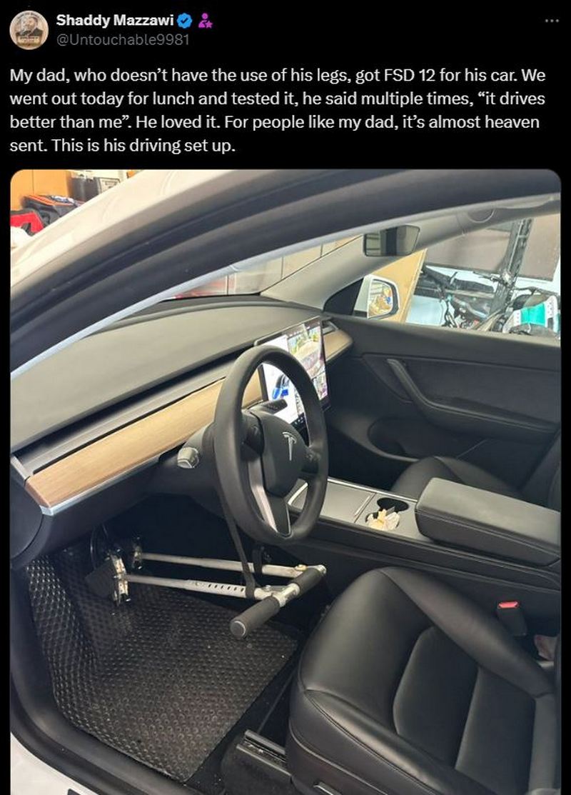 美國身障車主表示使用特斯拉 FSD 12 讓他可以更輕鬆無礙的駕駛車輛 - 電腦王阿達 美國身障車主表示使用特斯拉 FSD 12 讓他可以更輕鬆無礙的駕駛車輛 - 電腦王阿達