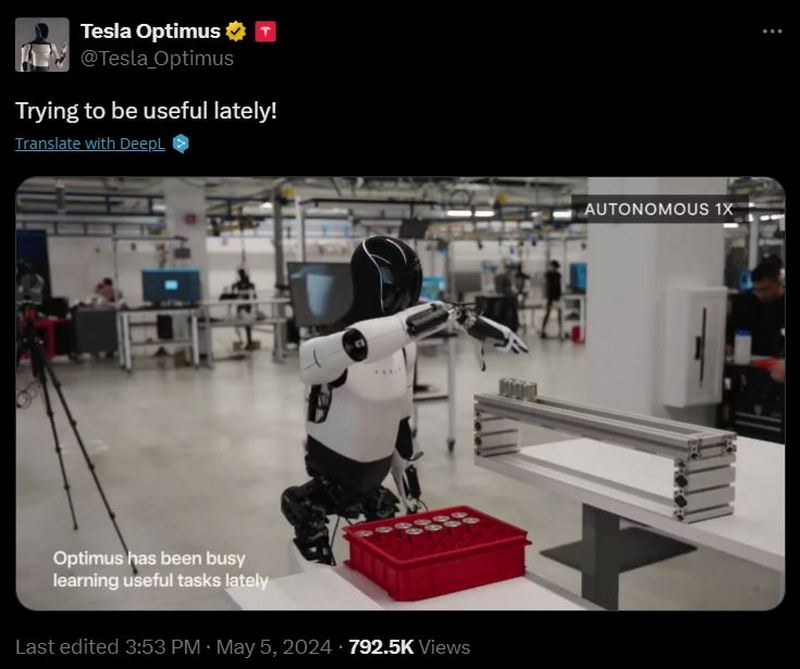 特斯拉發布人型機器人 Optimus 最新進展：目前已投入工廠進行測試 - 電腦王阿達