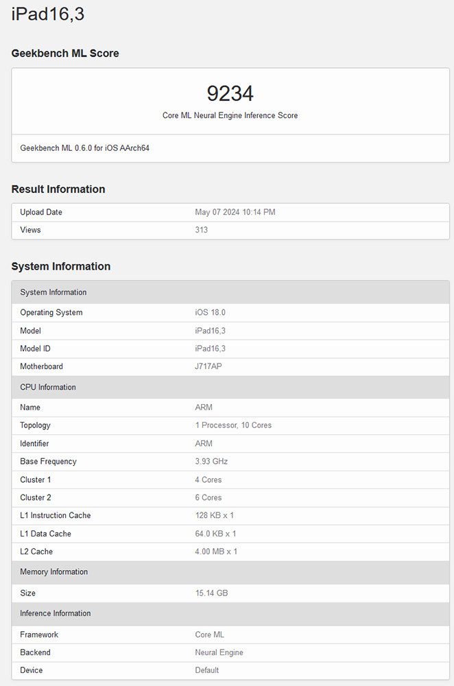 M4 iPad Pro 跑分正式現身 Geekbench 資料庫,比 M2 快約 24% - 電腦王阿達 M4 iPad Pro 跑分正式現身 Geekbench 資料庫,比 M2 快約 24% - 電腦王阿達