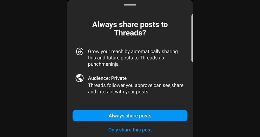 Instagram 開始提供 Threads 跨平台貼圖功能 Instagram 開始提供 Threads 跨平台貼圖功能