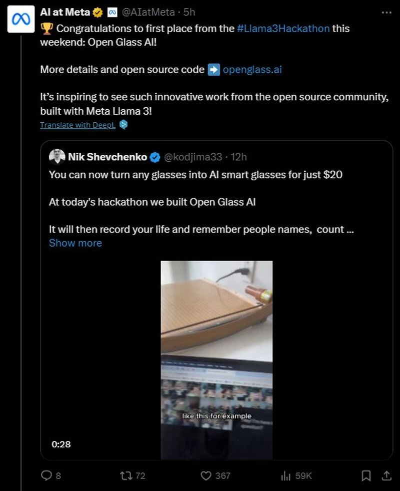 Open Glass AI :將一般眼鏡變身成 AI 人工智慧眼鏡! - 電腦王阿達 Open Glass AI :將一般眼鏡變身成 AI 人工智慧眼鏡! - 電腦王阿達