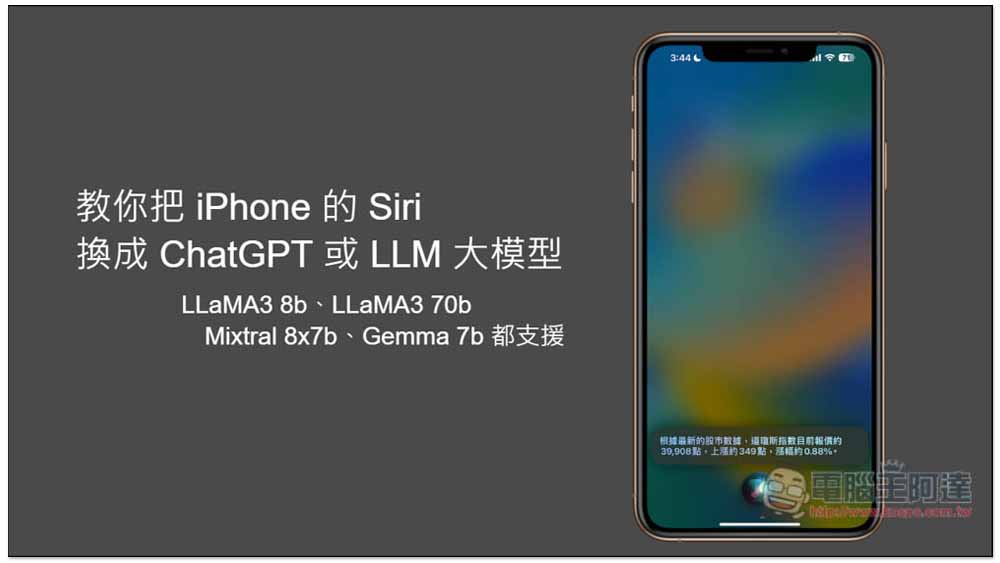 教你把 iPhone 的 Siri 換成 ChatGPT 或 LLMs 大模型(Llama 3 70B),還能上網找資料 - 電腦王阿達 教你把 iPhone 的 Siri 換成 ChatGPT 或 LLMs 大模型(Llama 3 70B),還能上網找資料 - 電腦王阿達