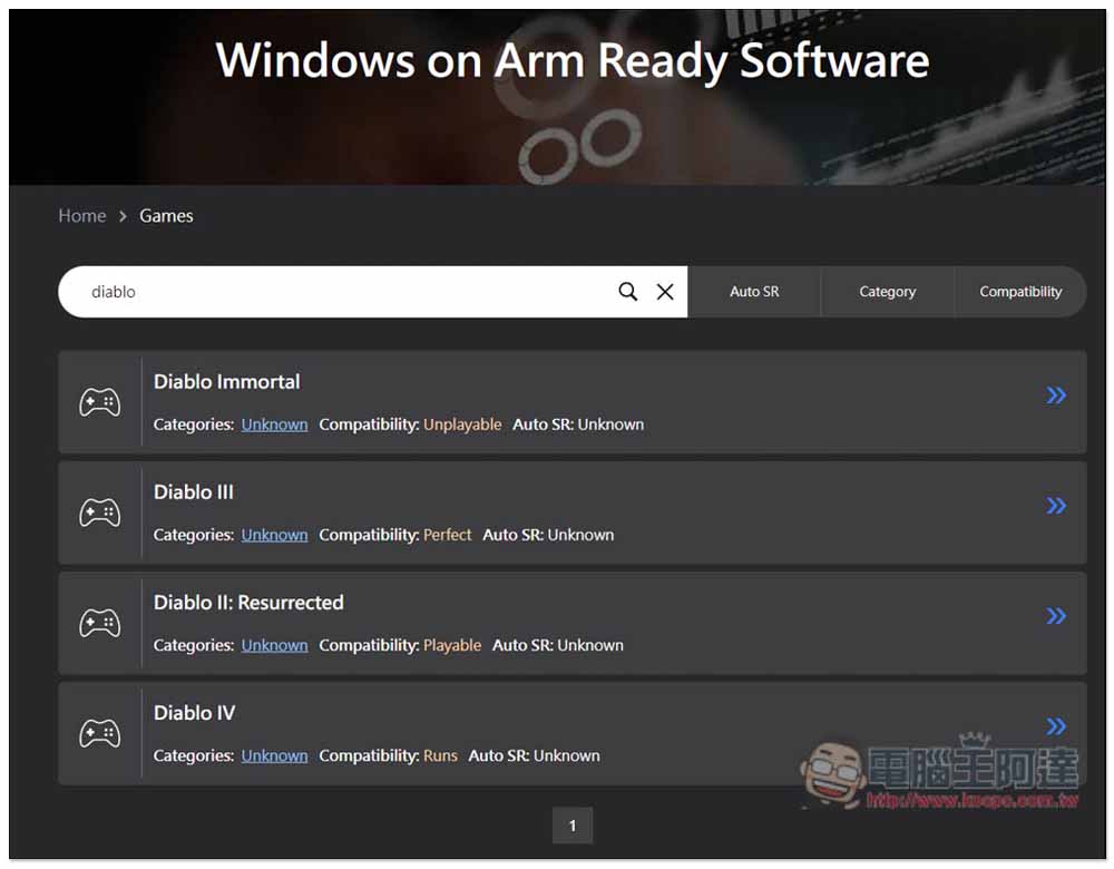 這個網站可以查詢 PC 遊戲是否能在 Windows on Arm 電腦中運行、相容性高不高 - 電腦王阿達 這個網站可以查詢 PC 遊戲是否能在 Windows on Arm 電腦中運行、相容性高不高 - 電腦王阿達