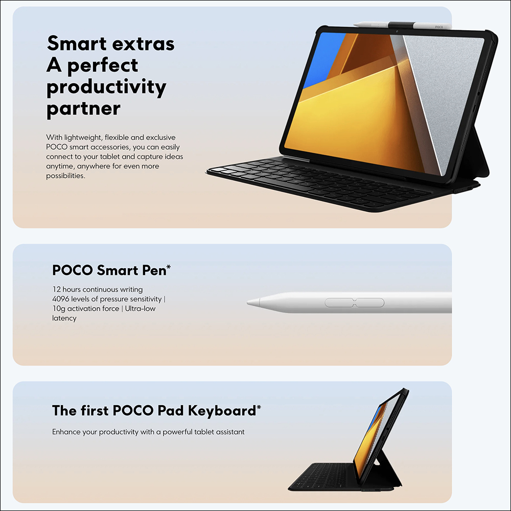 POCO Pad 平板海外發表:12.1 吋 120Hz 2.5K 螢幕、10000mAh大電量與 Snapdragon 7s Gen 2 處理器 - 電腦王阿達 POCO Pad 平板海外發表:12.1 吋 120Hz 2.5K 螢幕、10000mAh大電量與 Snapdragon 7s Gen 2 處理器 - 電腦王阿達