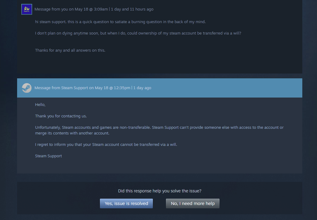 Valve 證實玩家不得在死後透過遺囑將 Steam 帳戶轉移給親屬 - 電腦王阿達 Valve 證實玩家不得在死後透過遺囑將 Steam 帳戶轉移給親屬 - 電腦王阿達