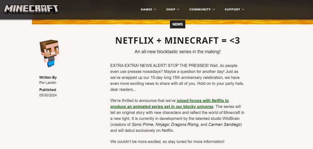 Netflix x Minecraft!Netflix 宣布將推出麥塊動畫影集 - 電腦王阿達 Netflix x Minecraft!Netflix 宣布將推出麥塊動畫影集 - 電腦王阿達