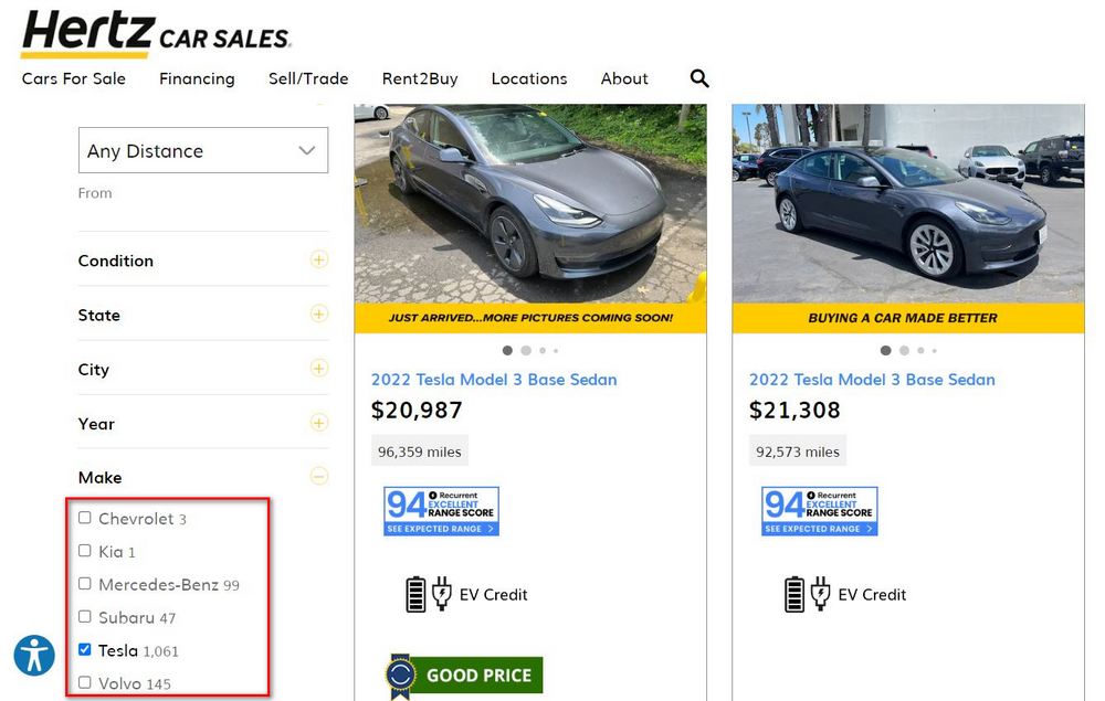 美國汽車租賃公司 Hertz 再度宣布降價售賣更多的二手電動車 特斯拉、賓士等車款最低 70 萬有找 - 電腦王阿達 美國汽車租賃公司 Hertz 再度宣布降價售賣更多的二手電動車 特斯拉、賓士等車款最低 70 萬有找 - 電腦王阿達