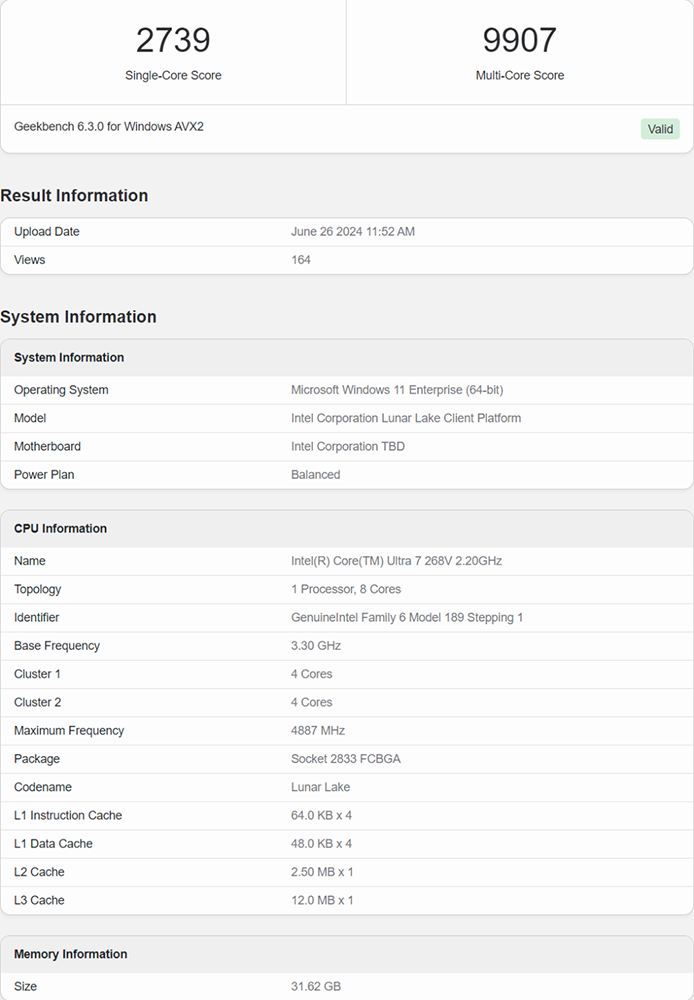 Intel 下一代 Lunar Lake 處理器完整型號列表現身,Ultra 7 268V 的 Geekbench 跑分成績也來了 - 電腦王阿達 Intel 下一代 Lunar Lake 處理器完整型號列表現身,Ultra 7 268V 的 Geekbench 跑分成績也來了 - 電腦王阿達