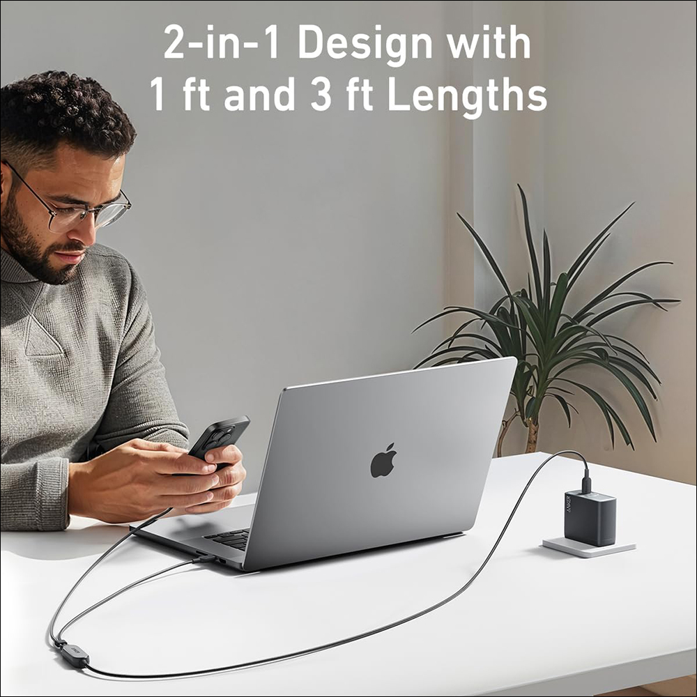 Anker 推出全新 2 合 1 的 USB-C 充電傳輸線,最大 140W 快速充電、支援自動調整充電功率,同時為兩台設備充電更省充電孔 - 電腦王阿達 Anker 推出全新 2 合 1 的 USB-C 充電傳輸線,最大 140W 快速充電、支援自動調整充電功率,同時為兩台設備充電更省充電孔 - 電腦王阿達