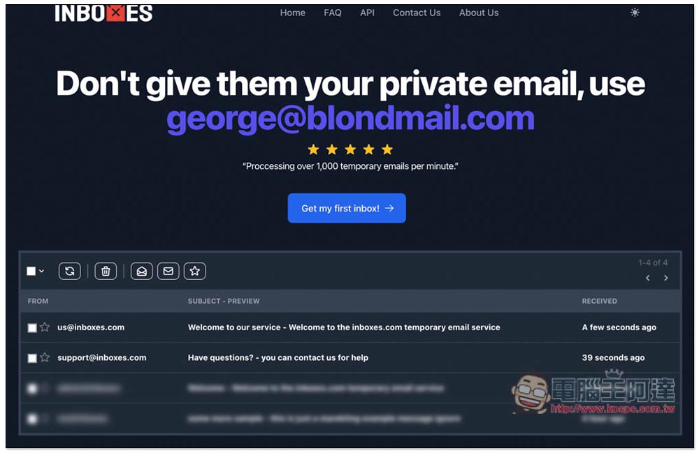 Inboxes 免費臨時電子信箱服務,提供超過 15 個網域選項,且可一次建立多個 - 電腦王阿達 Inboxes 免費臨時電子信箱服務,提供超過 15 個網域選項,且可一次建立多個 - 電腦王阿達