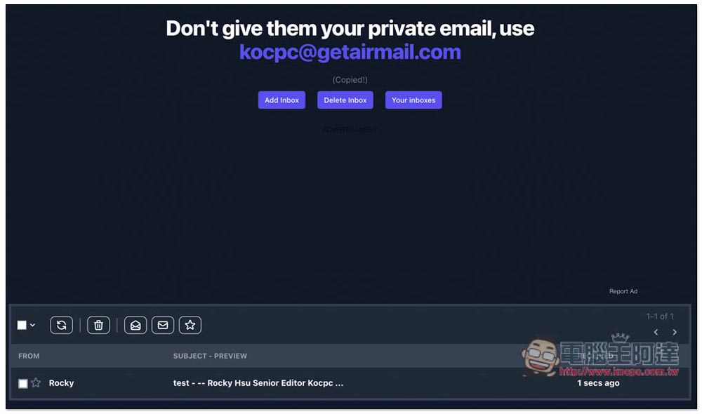 Inboxes 免費臨時電子信箱服務,提供超過 15 個網域選項,且可一次建立多個 - 電腦王阿達 Inboxes 免費臨時電子信箱服務,提供超過 15 個網域選項,且可一次建立多個 - 電腦王阿達