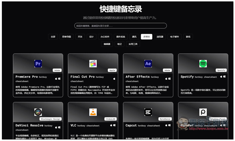 「快捷鍵備忘錄」輕鬆查詢各大軟體的常用快捷鍵,提升你的使用效率 - 電腦王阿達 「快捷鍵備忘錄」輕鬆查詢各大軟體的常用快捷鍵,提升你的使用效率 - 電腦王阿達