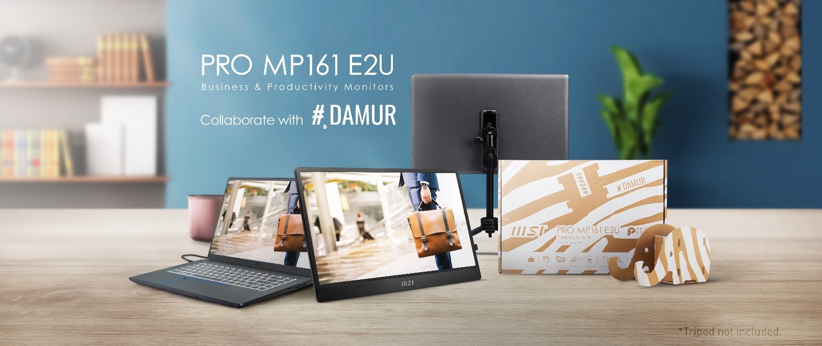 PRO MP161 E2U隨身螢幕開賣上市 再送MSI x DAMUR潮流贈禮 - 電腦王阿達 PRO MP161 E2U搭載 15.6" FHD IPS 面板,同時內建 2 個喇叭與 EyesErgo 功能,搭配「加長支架設計」, 0° ~ 180°垂直/水平任您擺放,擁有更好的人體工學舒適度