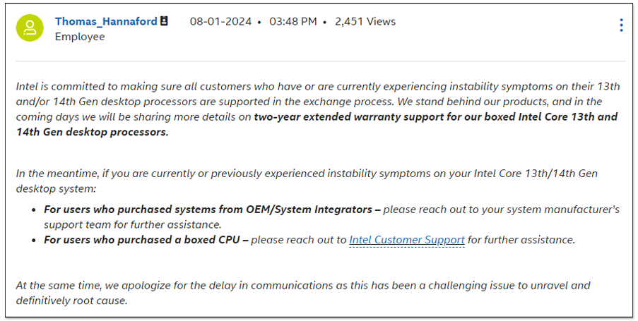 終於妥協,Intel 宣布延長第 13 代、14 代處理器保固 - 電腦王阿達 終於妥協,Intel 宣布延長第 13 代、14 代處理器保固 - 電腦王阿達