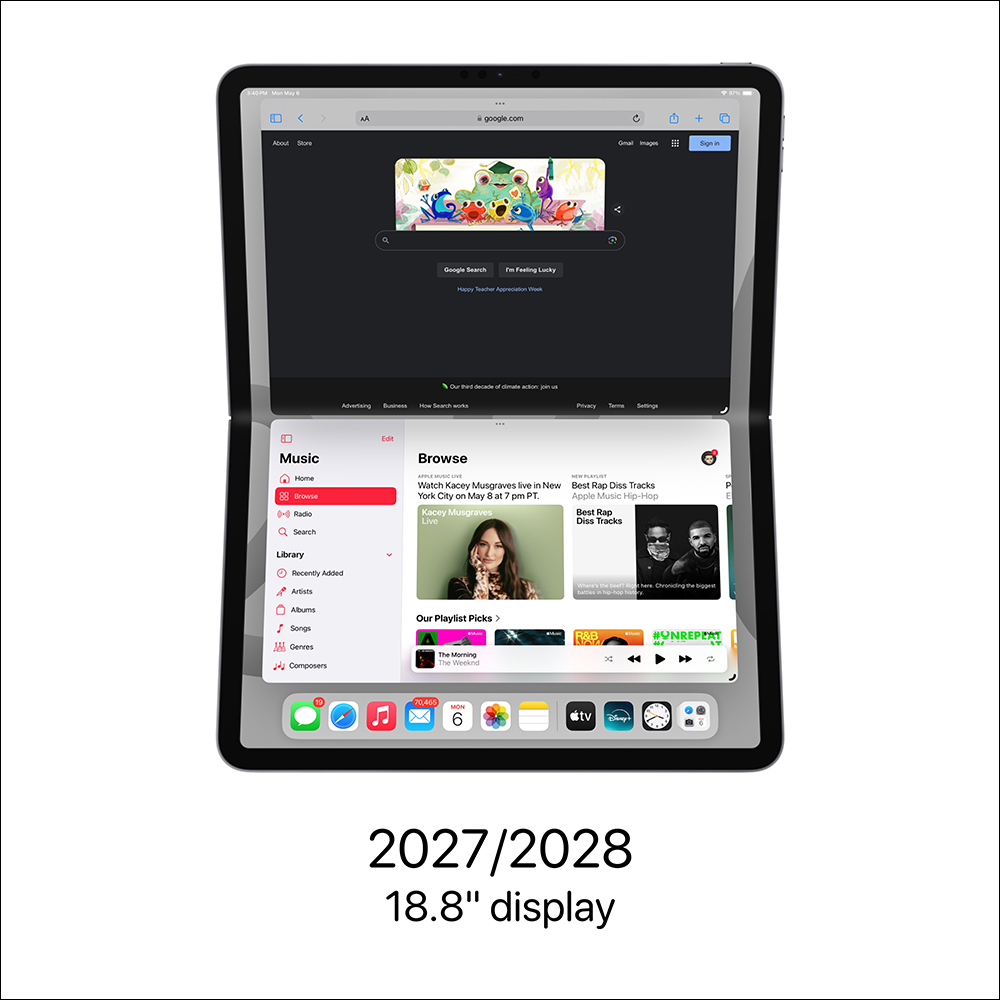 Apple 摺疊螢幕 iPad / MacBook 將搭載 18.8 吋螢幕,但延後至 2027 年或更晚推出,技術挑戰成主要原因 - 電腦王阿達 Apple 摺疊螢幕 iPad / MacBook 將搭載 18.8 吋螢幕,但延後至 2027 年或更晚推出,技術挑戰成主要原因 - 電腦王阿達