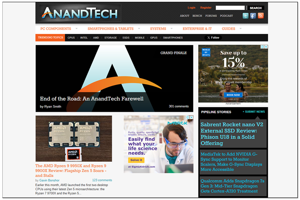 國外知名硬體新聞網站 AnandTech 宣布停止營運,未來不再發表新文章 - 電腦王阿達 國外知名硬體新聞網站 AnandTech 宣布停止營運,未來不再發表新文章 - 電腦王阿達