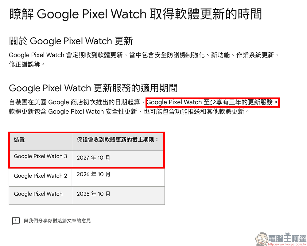 Google Pixel Watch 3 僅提供 3 年保障更新,時間不如自家 Pixel 手機 - 電腦王阿達 Google Pixel Watch 3 僅提供 3 年保障更新,時間不如自家 Pixel 手機 - 電腦王阿達
