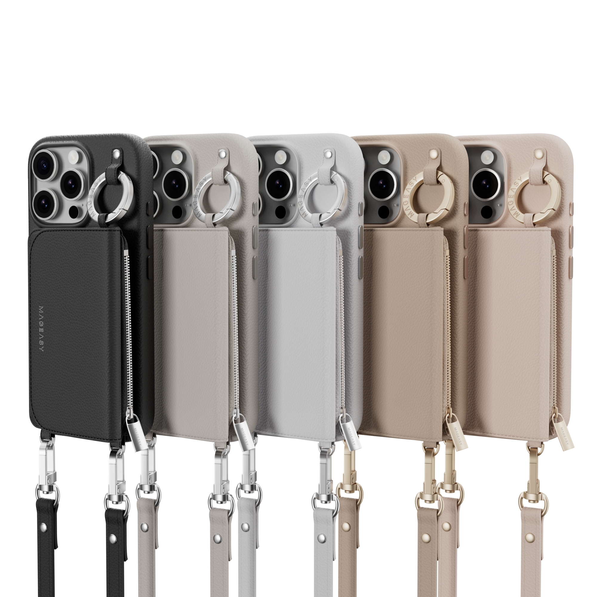 MAGEASY 推出新款 iPhone 16 系列手機配件,軍規防摔保護力全面升級、機能風格再蛻變,完美適配蘋果新機 - 電腦王阿達 Pouch M 錢包掛繩支架手機殼