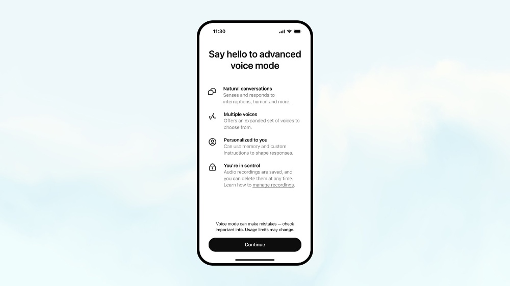 OpenAI 宣布本週正式推出「ChatGPT 進階語音模式」,並添加 5 個新語音聲音 - 電腦王阿達 OpenAI 宣布本週正式推出「ChatGPT 進階語音模式」,並添加 5 個新語音聲音 - 電腦王阿達
