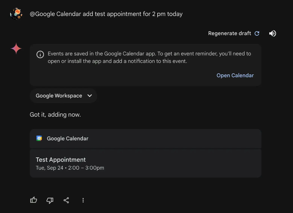 Gemini AI 導入 Google 行事曆擴充應用支援,可以輕鬆加入行程了(指令一覽) - 電腦王阿達 Gemini AI 導入 Google 行事曆擴充應用支援,可以輕鬆加入行程了(指令一覽) - 電腦王阿達