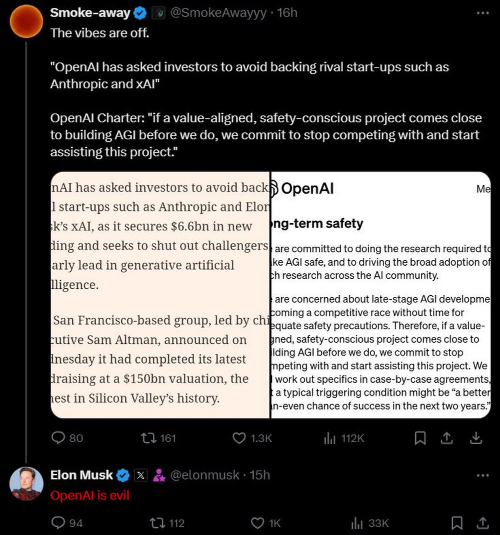 OpenAI 的獨家資金協議:要求投資者不能再投資 Anthropic、xAI 等競爭公司 - 電腦王阿達 OpenAI 的獨家資金協議:要求投資者不能再投資 Anthropic、xAI 等競爭公司 - 電腦王阿達