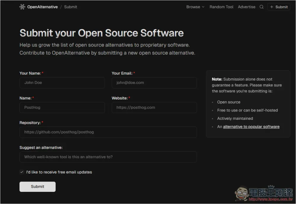 OpenAlternative 集結超過 400 款免費開源工具,輕鬆找到付費版的替代品 - 電腦王阿達 OpenAlternative 集結超過 400 款免費開源工具,輕鬆找到付費版的替代品 - 電腦王阿達