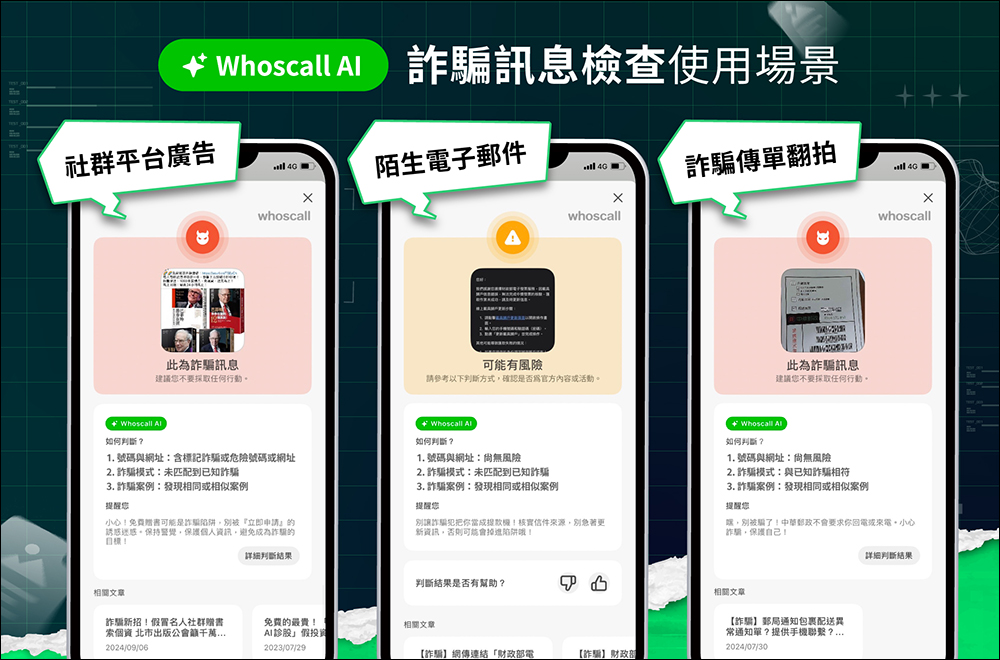 Whoscall 推出「詐騙訊息檢查」免費 AI 新功能,簡單預防生活各種詐騙訊息 - 電腦王阿達 Whoscall 推出「詐騙訊息檢查」免費 AI 新功能,簡單預防生活各種詐騙訊息 - 電腦王阿達