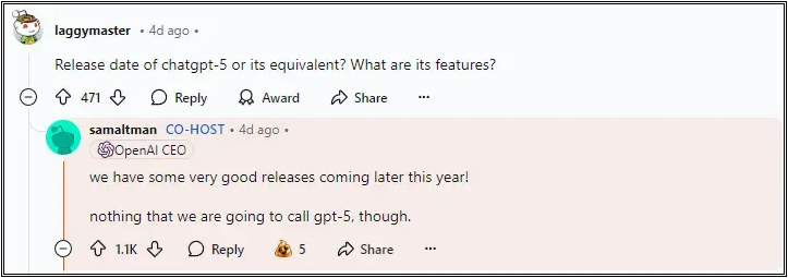 不用等 GPT-5 了!Sam Altman 已確認今年不會推出 - 電腦王阿達 不用等 GPT-5 了!Sam Altman 已確認今年不會推出 - 電腦王阿達