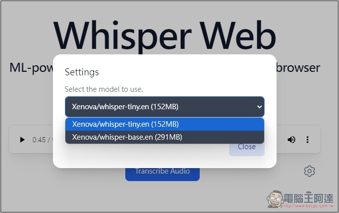 Whisper Web 免費線上音檔、語音轉文字工具,提供多種模型 - 電腦王阿達 Whisper Web 免費線上音檔、語音轉文字工具,提供多種模型 - 電腦王阿達