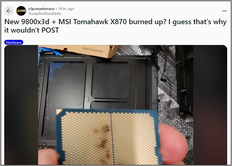 AMD Ryzen 7 9800X3D 燒毀首例現身,主機板 CPU 插槽也燒黑 - 電腦王阿達 AMD Ryzen 7 9800X3D 燒毀首例現身,主機板 CPU 插槽也燒黑 - 電腦王阿達