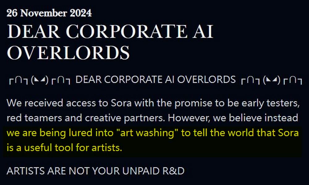 Sora 存取權限遭曝光:原因竟是藝術家對 OpenAI 的不滿與反抗 - 電腦王阿達 Sora 存取權限遭曝光:原因竟是藝術家對 OpenAI 的不滿與反抗 - 電腦王阿達