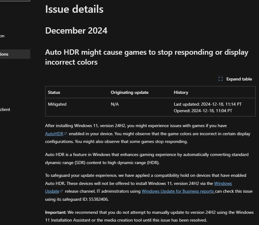 Windows 11 24H2 又出問題!會讓遊戲當掉或顏色顯示異常,微軟暫停更多 PC 更新 - 電腦王阿達 Windows 11 24H2 又出問題!會讓遊戲當掉或顏色顯示異常,微軟暫停更多 PC 更新 - 電腦王阿達