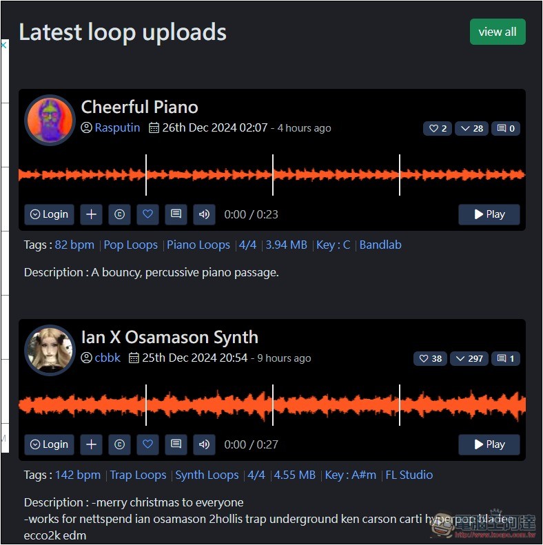Looperman 循環音樂、無伴奏歌聲和人聲免費素材,每日更新,可商業用途 - 電腦王阿達 Looperman 循環音樂、無伴奏歌聲和人聲免費素材,每日更新,可商業用途 - 電腦王阿達