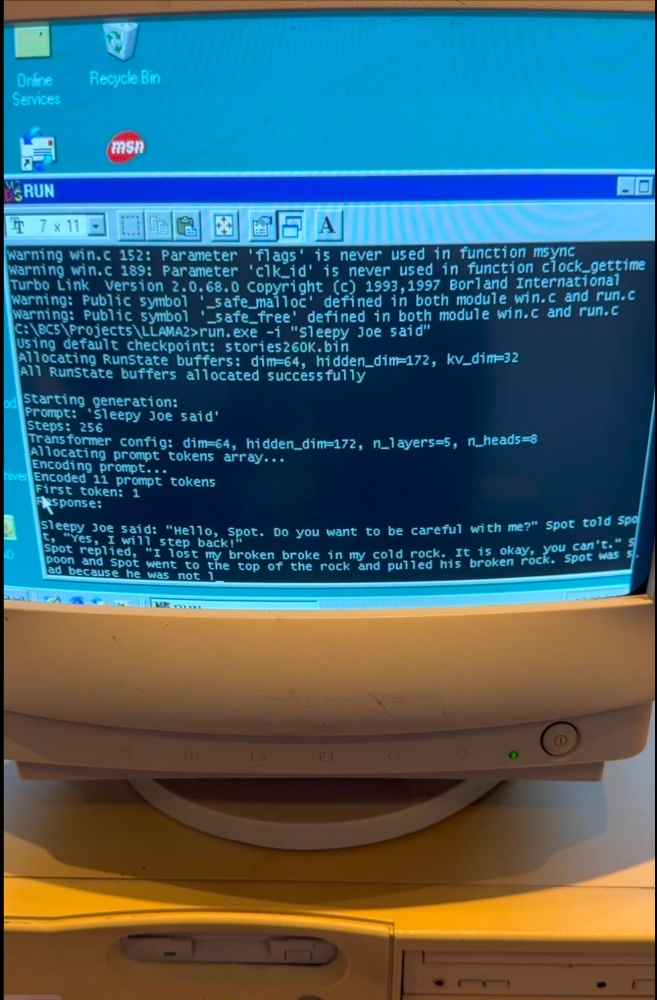 國外團隊成功在 26 年前的超老電腦運行 AI 語言模型,規格:Pentium II 和 128MB RAM + Windows 98 - 電腦王阿達 國外團隊成功在 26 年前的超老電腦運行 AI 語言模型,規格:Pentium II 和 128MB RAM + Windows 98 - 電腦王阿達