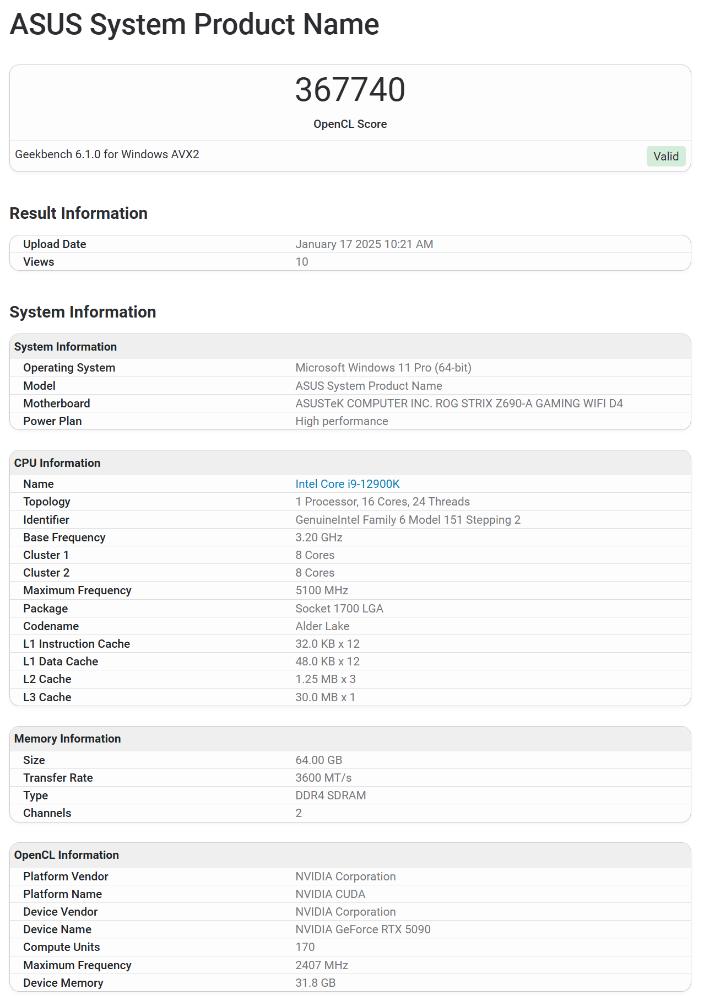 中國搶先分享實測 RTX 5090D 的硬體改進沒有很大,RTX 5090 跑分也現身 Geekbench - 電腦王阿達 中國搶先分享實測 RTX 5090D 的硬體改進沒有很大,RTX 5090 跑分也現身 Geekbench - 電腦王阿達