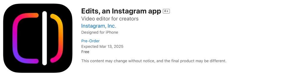 Instagram 推「Edits」影片編輯 App,瞄準 TikTok 被禁後的市場機會 - 電腦王阿達 Instagram 推「Edits」影片編輯 App,瞄準 TikTok 被禁後的市場機會 - 電腦王阿達