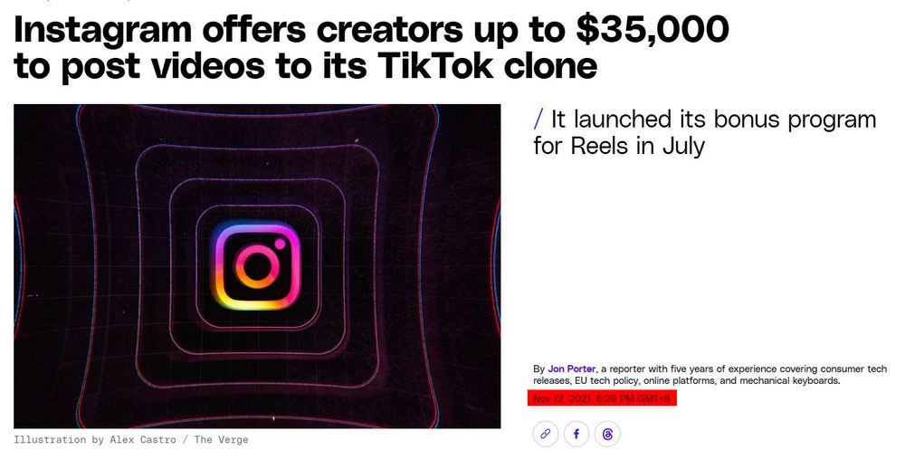 Instagram大動作在 TikTok 下架期間使用高額現金獎勵搶創作者 - 電腦王阿達 Instagram大動作在 TikTok 下架期間使用高額現金獎勵搶創作者 - 電腦王阿達