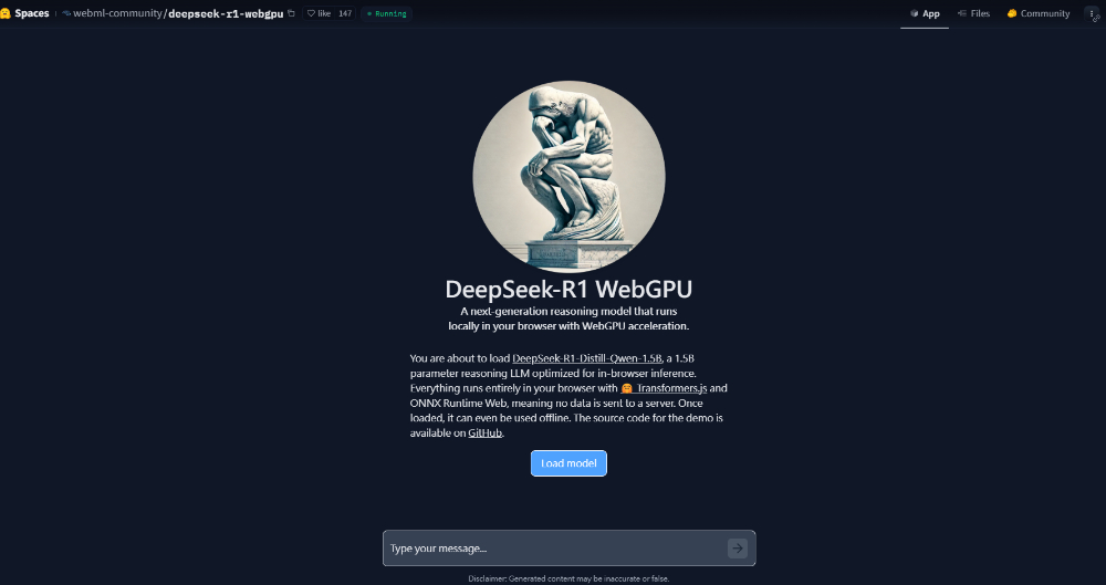 DeepSeek-R1 WebGPU 用瀏覽器就能本地運行號稱擊敗 GPT-4o、Sonnet 的 1.5B 模型 - 電腦王阿達 DeepSeek-R1 WebGPU 用瀏覽器就能本地運行號稱擊敗 GPT-4o、Sonnet 的 1.5B 模型 - 電腦王阿達