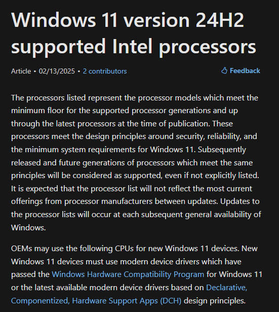 微軟公布 Windows 11 24H2 處理器支援清單,Intel 多代桌機和筆電處理器被刪除 - 電腦王阿達 微軟公布 Windows 11 24H2 處理器支援清單,Intel 多代桌機和筆電處理器被刪除 - 電腦王阿達