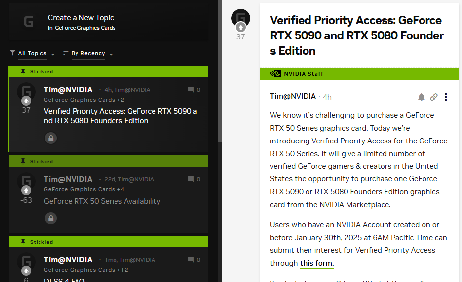 NVIDIA 推出「驗證優先存取」機制,通過審核將優先獲得 RTX 5090 或 RTX 5080 購買機會 - 電腦王阿達 NVIDIA 推出「驗證優先存取」機制,通過審核將優先獲得 RTX 5090 或 RTX 5080 購買機會 - 電腦王阿達